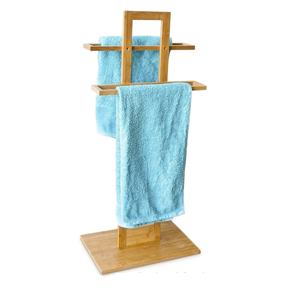 mensola per asciugamani in bambù