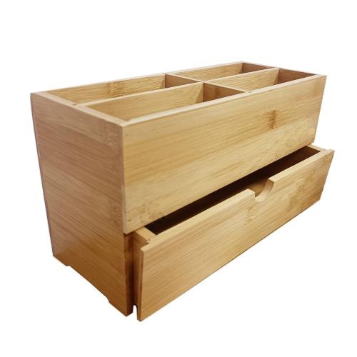 Bamboo Desktop Organizer with Drawers Factory